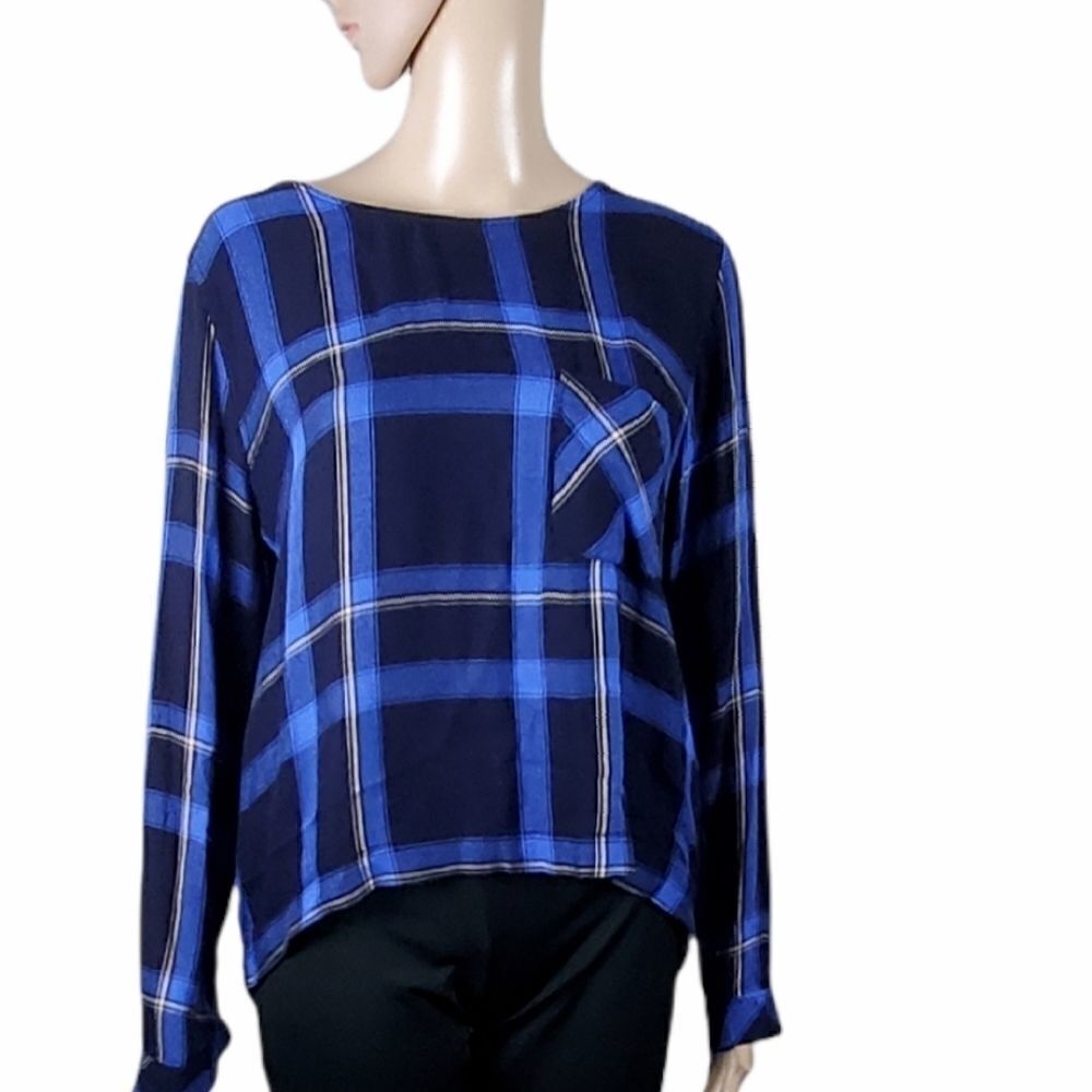 Cloth & Stone Blue Buffalo Check Top - Picture 2 of 5